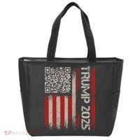 Funny Trump 2025 Qr 4547 Dancing Code Usa Flag We The Tote Bag thumb 0