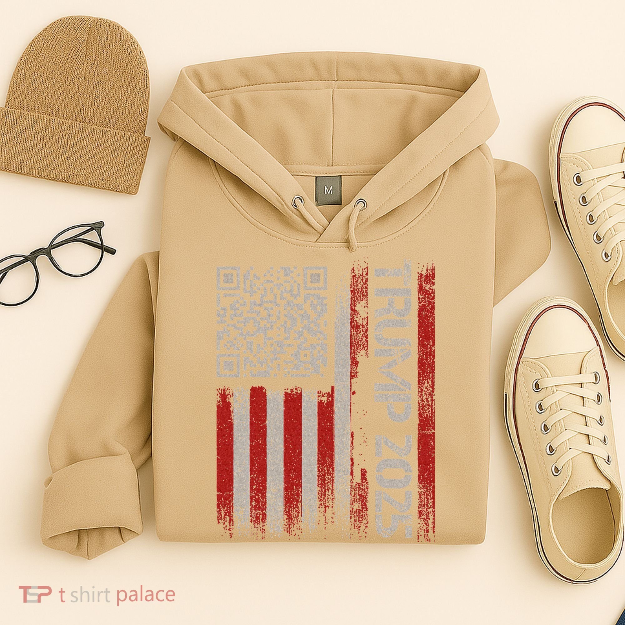 Funny Trump 2025 Qr 4547 Dancing Code Usa Flag We The Hoodie