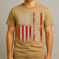 Funny Trump 2025 Qr 4547 Dancing Code Usa Flag We The T-Shirt thumb 3