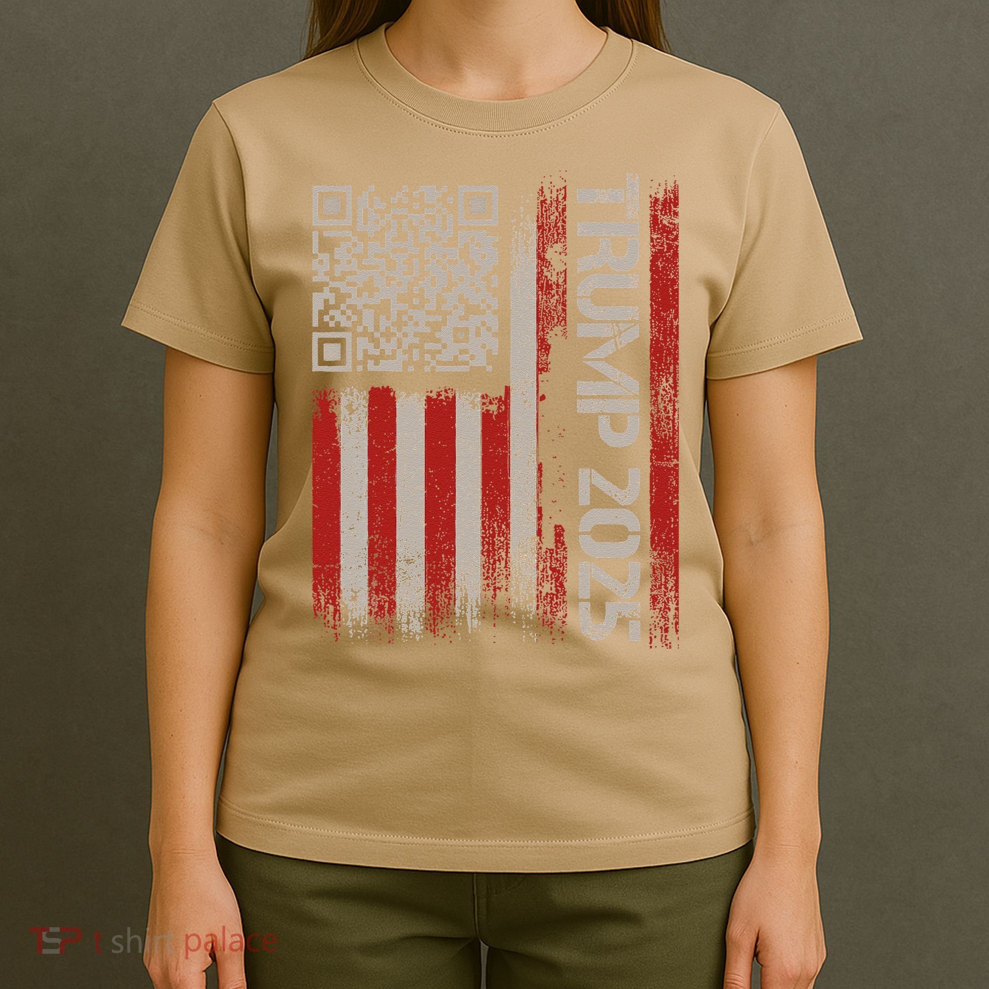 Funny Trump 2025 Qr 4547 Dancing Code Usa Flag We The T-Shirt
