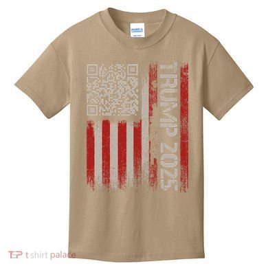 Funny Trump 2025 Qr 4547 Dancing Code Usa Flag We The Kids T-Shirt