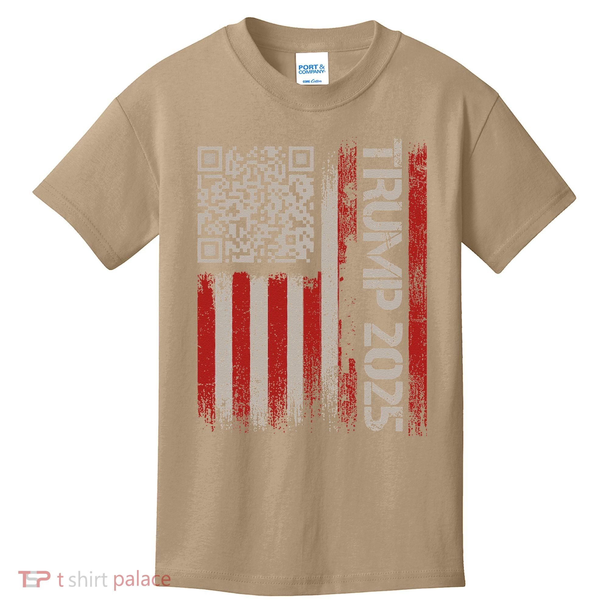 Funny Trump 2025 Qr 4547 Dancing Code Usa Flag We The Kids T-Shirt