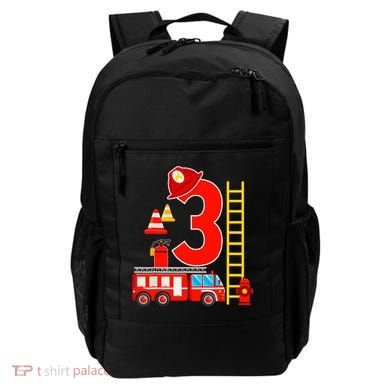 Fire Truck 3rd Birthday Boy 3 Year Old Firefighter Backpack