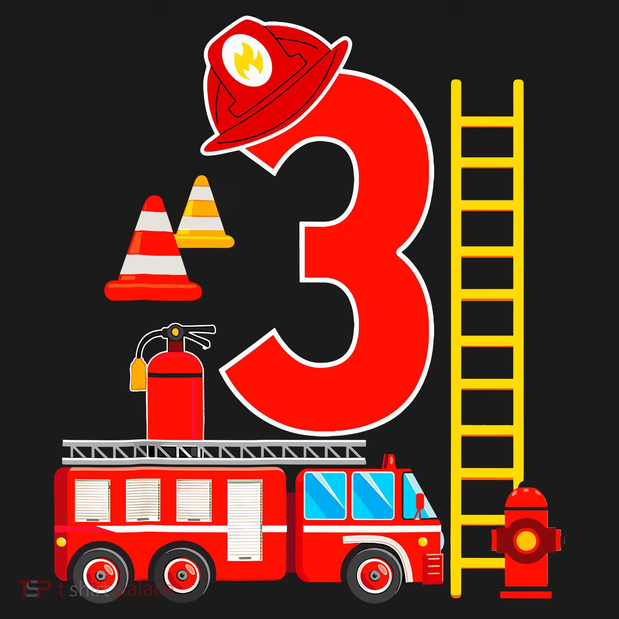 Fire Truck 3rd Birthday Boy 3 Year Old Firefighter Backpack