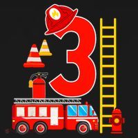 Fire Truck 3rd Birthday Boy 3 Year Old Firefighter Ornament thumb 1
