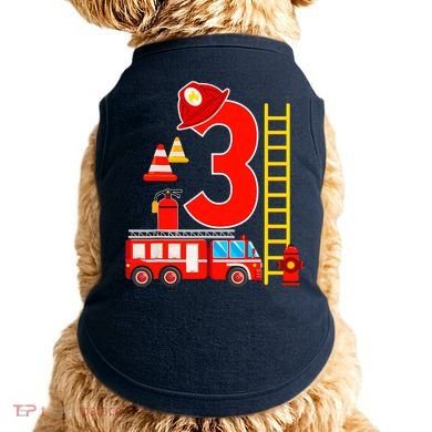Fire Truck 3rd Birthday Boy 3 Year Old Firefighter Doggie Tank