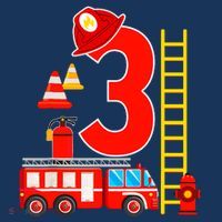 Fire Truck 3rd Birthday Boy 3 Year Old Firefighter Mousepad thumb 1