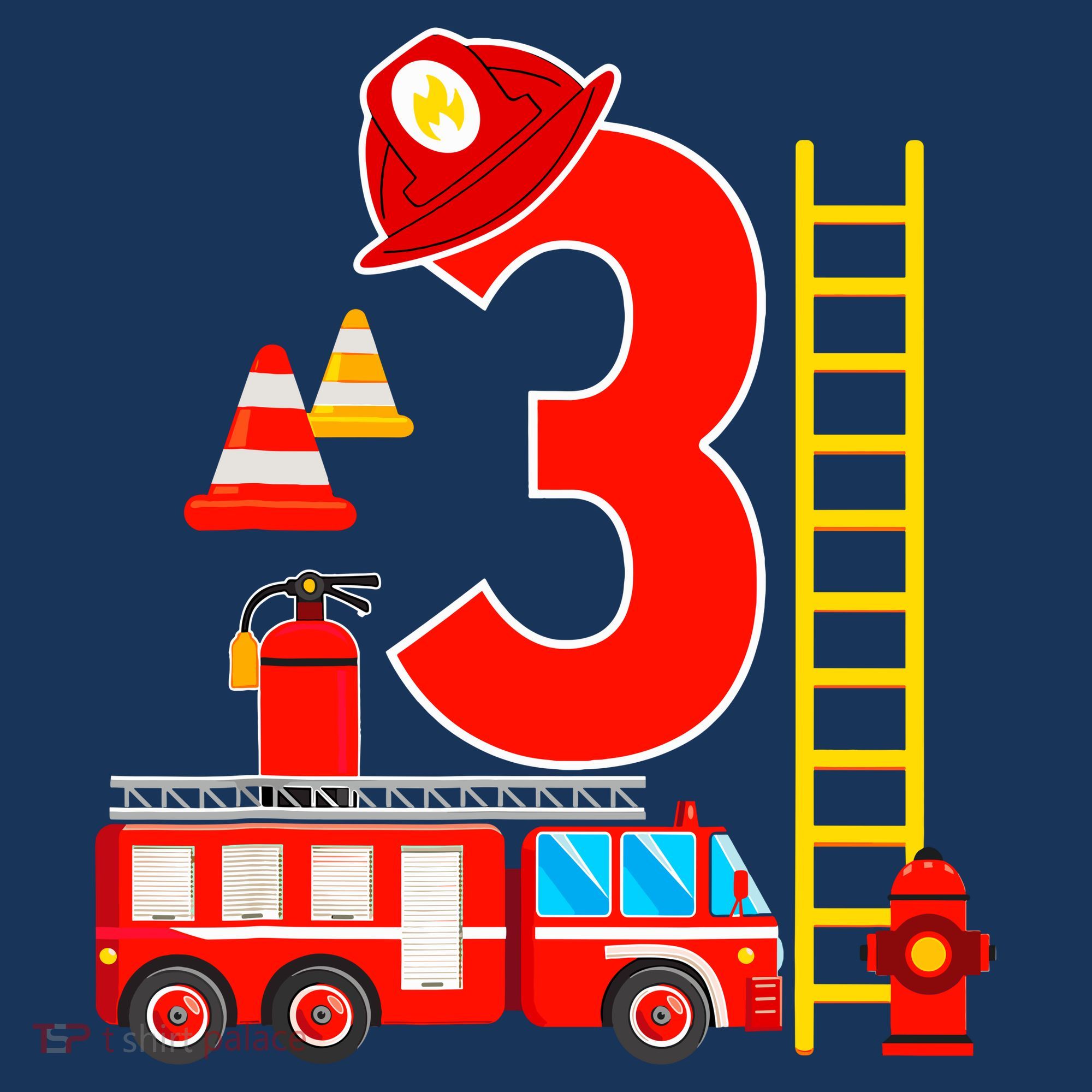 Fire Truck 3rd Birthday Boy 3 Year Old Firefighter Mousepad