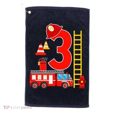 Fire Truck 3rd Birthday Boy 3 Year Old Firefighter Golf Towel