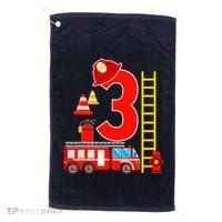 Fire Truck 3rd Birthday Boy 3 Year Old Firefighter Golf Towel thumb 0