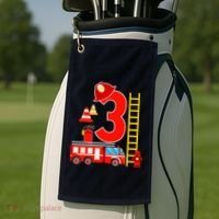 Fire Truck 3rd Birthday Boy 3 Year Old Firefighter Golf Towel thumb 2