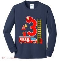 Fire Truck 3rd Birthday Boy 3 Year Old Firefighter Kids Long Sleeve Shirt thumb 0