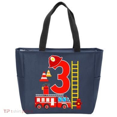 Fire Truck 3rd Birthday Boy 3 Year Old Firefighter Tote Bag