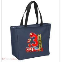 Fire Truck 3rd Birthday Boy 3 Year Old Firefighter Tote Bag thumb 2
