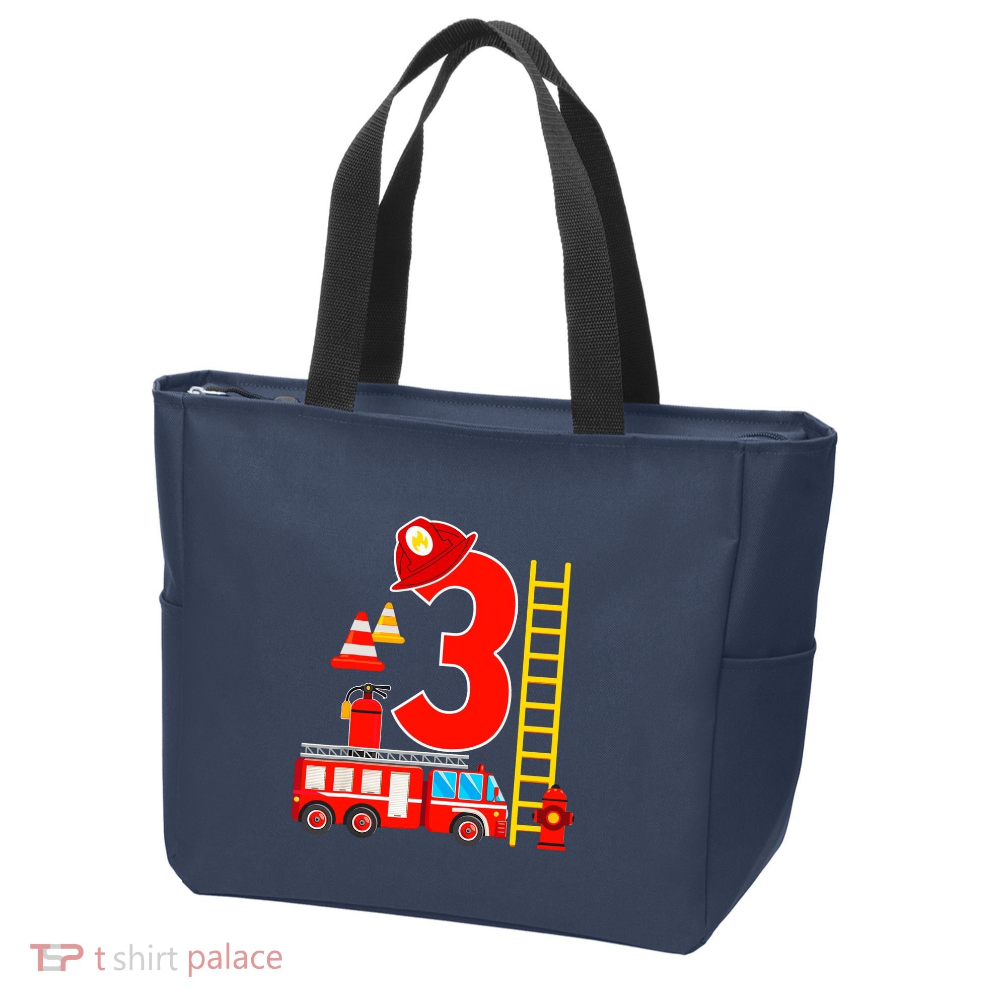 Fire Truck 3rd Birthday Boy 3 Year Old Firefighter Tote Bag