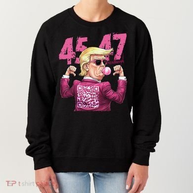 Funny Trump 45 47 Bubble Pin.K Qr Dancing Code Women's Sweatshirt