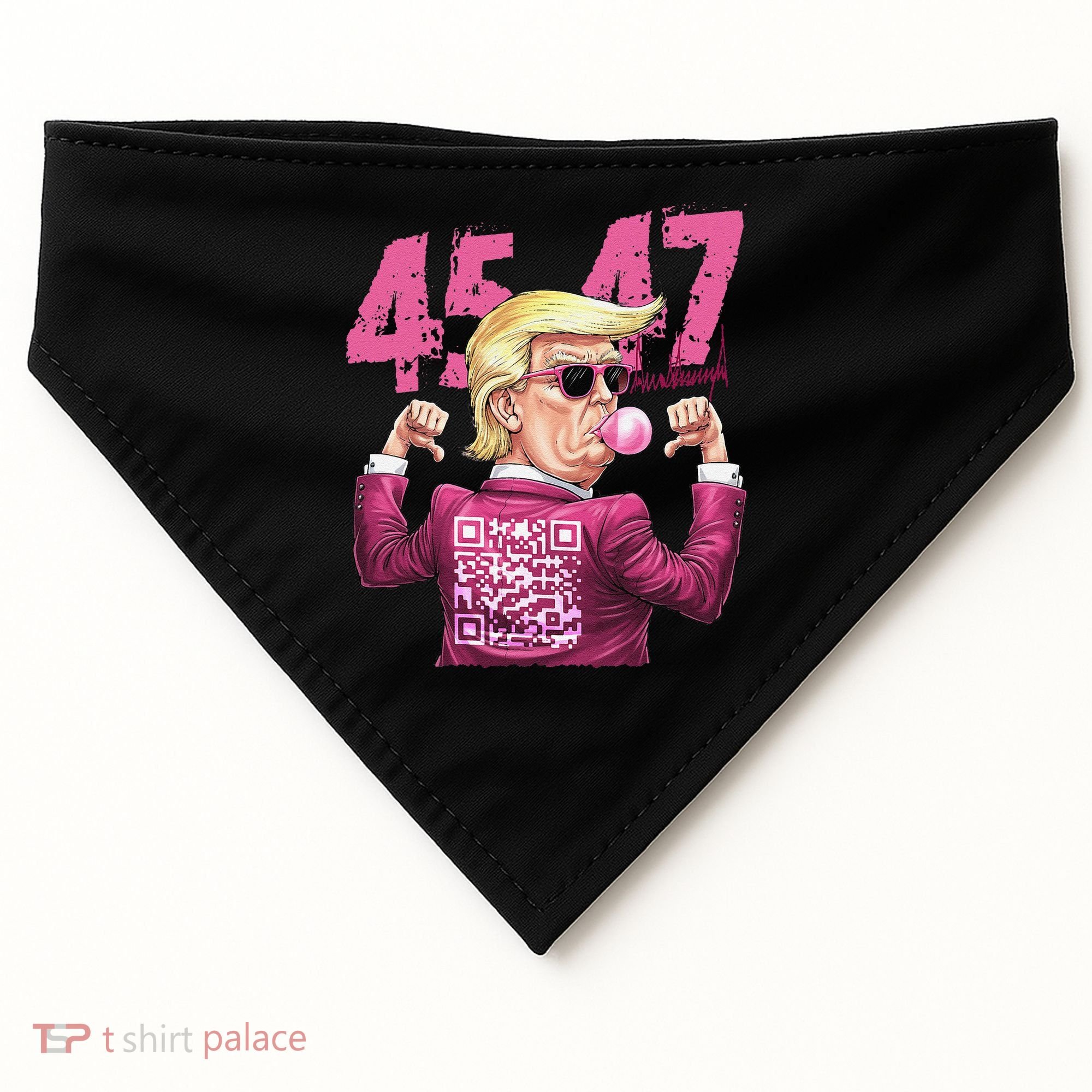 Funny Trump 45 47 Bubble Pin.K Qr Dancing Code USA-Made Doggie Bandana