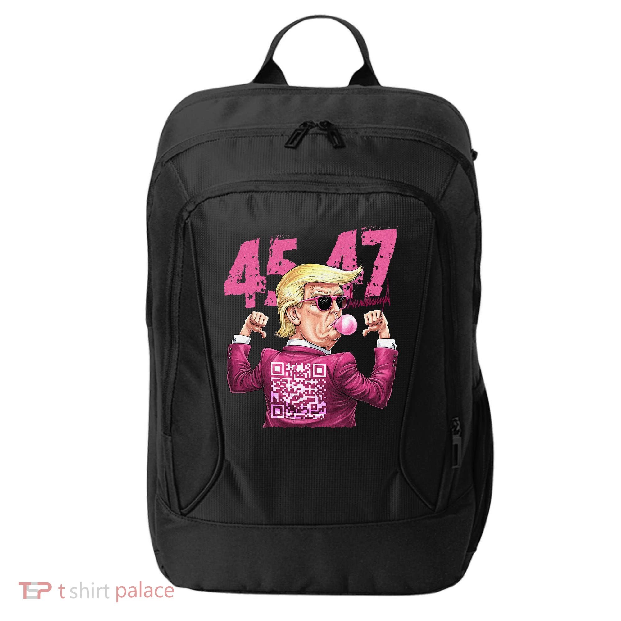 Funny Trump 45 47 Bubble Pin.K Qr Dancing Code City Backpack