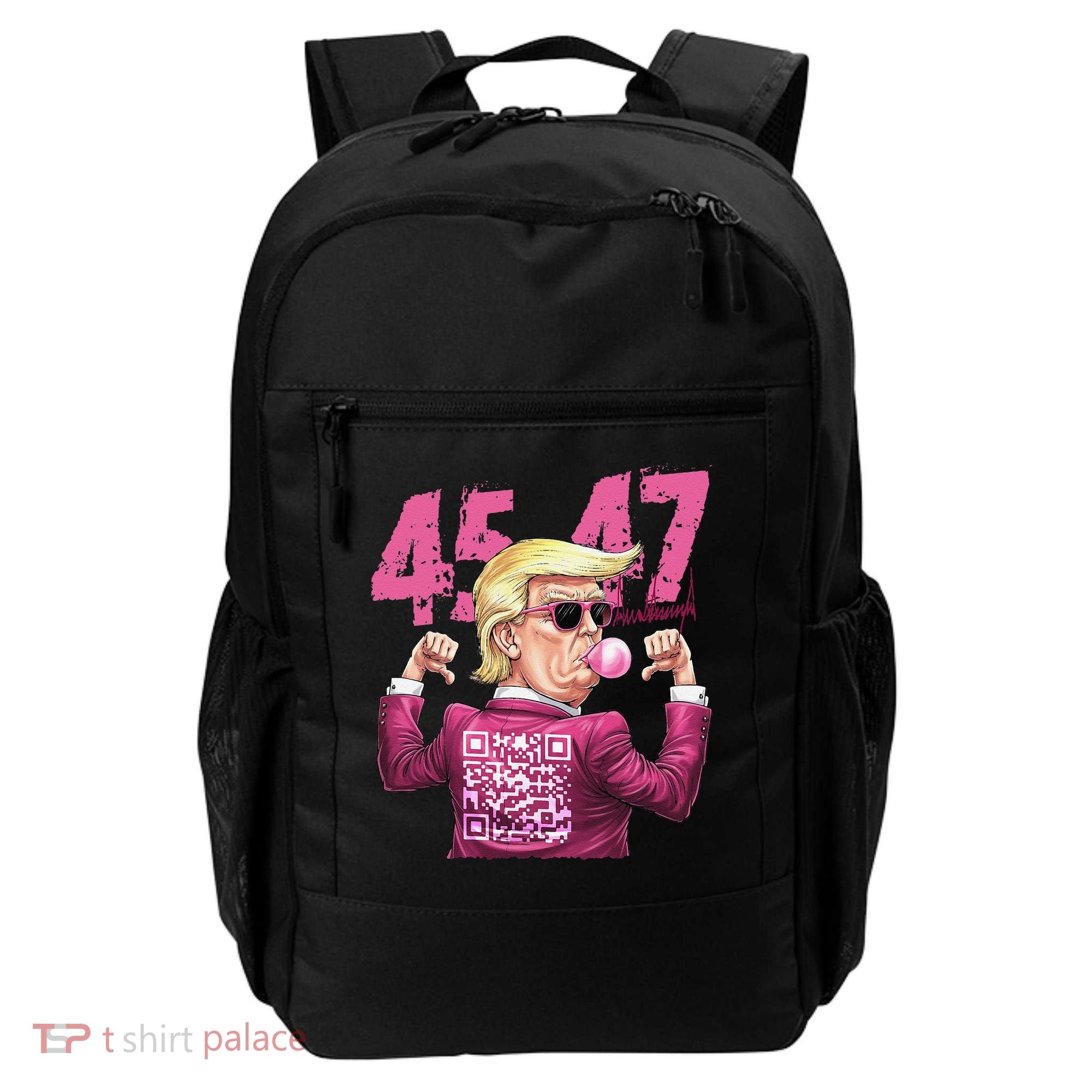 Funny Trump 45 47 Bubble Pin.K Qr Dancing Code Backpack