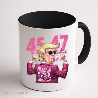 Funny Trump 45 47 Bubble Pin.K Qr Dancing Code Coffee Mug back