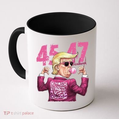 Funny Trump 45 47 Bubble Pin.K Qr Dancing Code Coffee Mug