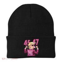 Funny Trump 45 47 Bubble Pin.K Qr Dancing Code Beanie thumb 0