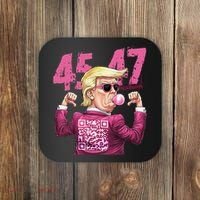 Funny Trump 45 47 Bubble Pin.K Qr Dancing Code Coaster thumb 0