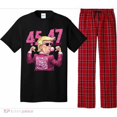 Funny Trump 45 47 Bubble Pin.K Qr Dancing Code Pajama Set