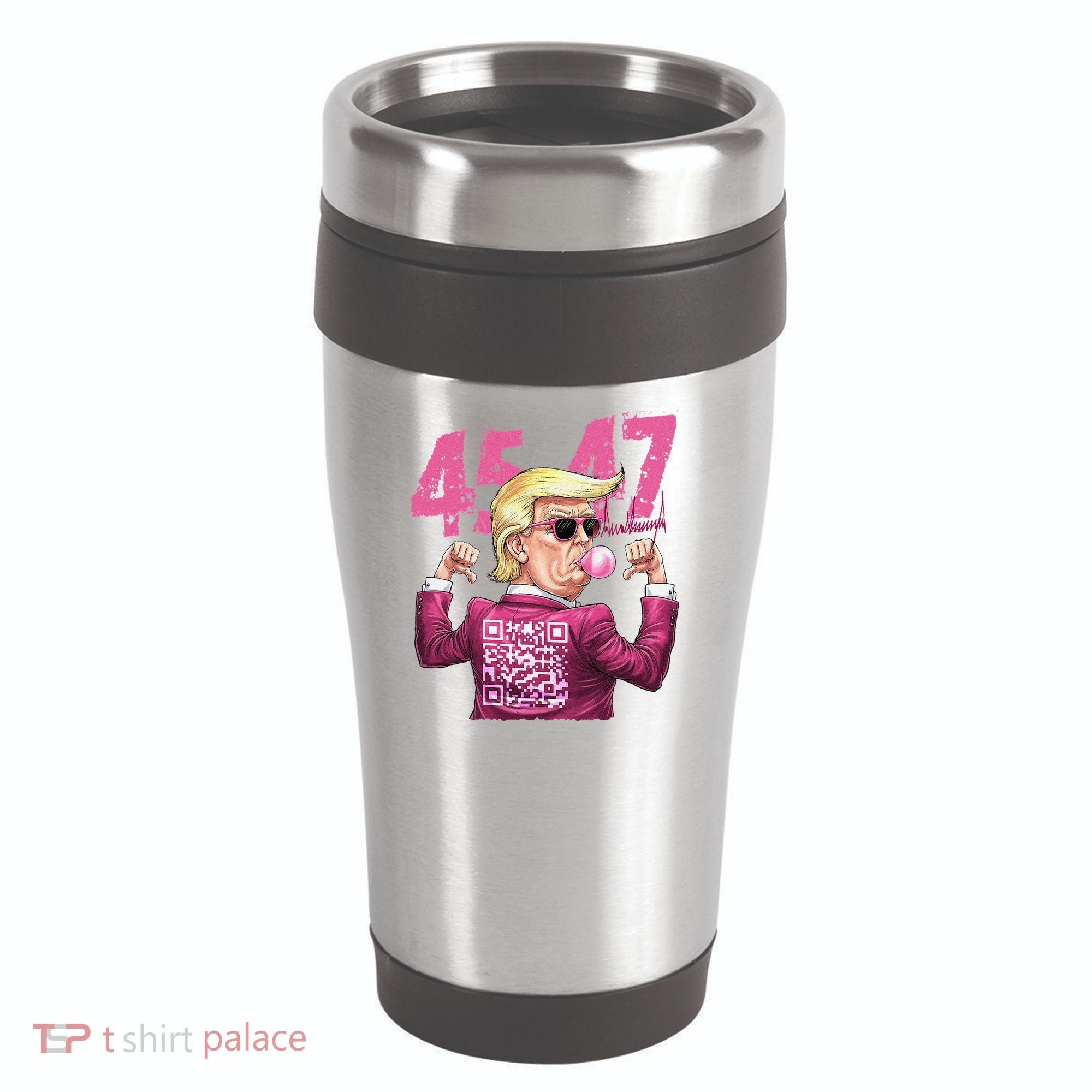 Funny Trump 45 47 Bubble Pin.K Qr Dancing Code 16oz Travel Tumbler