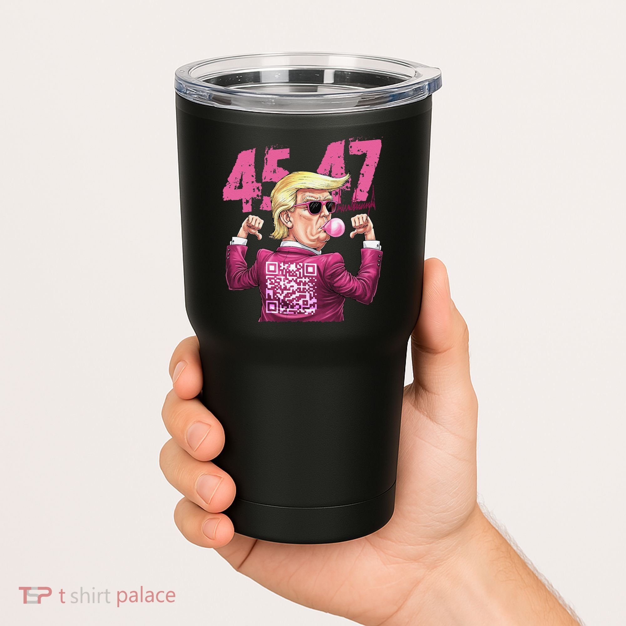 Funny Trump 45 47 Bubble Pin.K Qr Dancing Code Tumbler