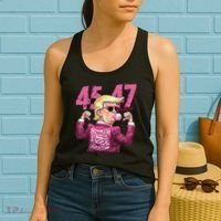 Funny Trump 45 47 Bubble Pin.K Qr Dancing Code Women's Tank Top thumb 2