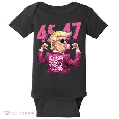 Funny Trump 45 47 Bubble Pin.K Qr Dancing Code Baby Bodysuit