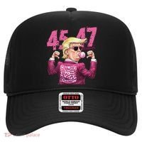 Funny Trump 45 47 Bubble Pin.K Qr Dancing Code Hat thumb 0