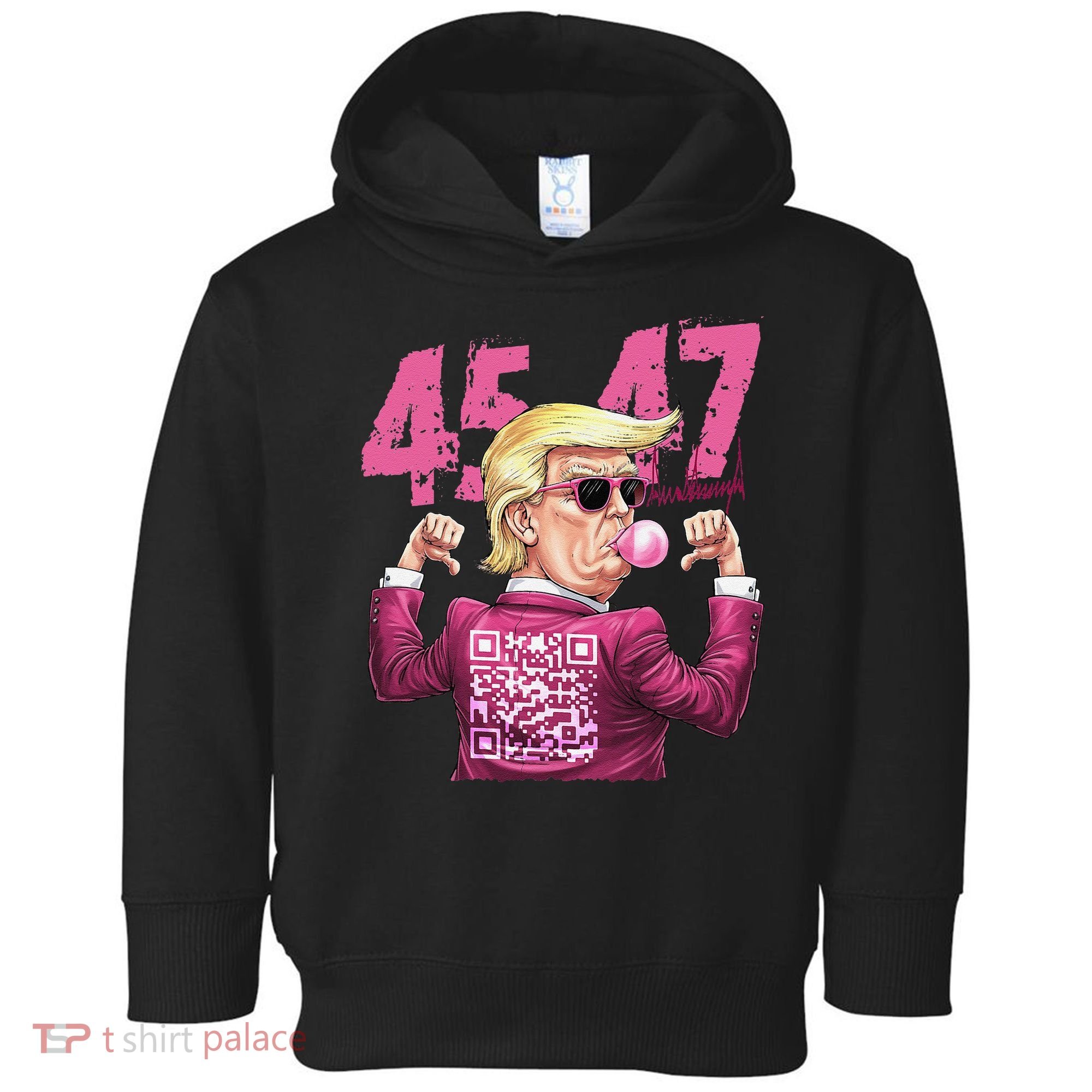 Funny Trump 45 47 Bubble Pin.K Qr Dancing Code Toddler Hoodie
