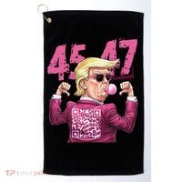 Funny Trump 45 47 Bubble Pin.K Qr Dancing Code Golf Towel thumb 0