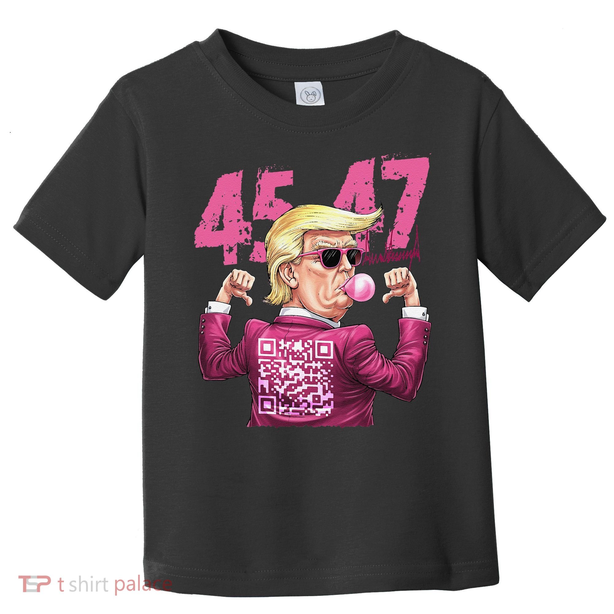 Funny Trump 45 47 Bubble Pin.K Qr Dancing Code Toddler T-Shirt