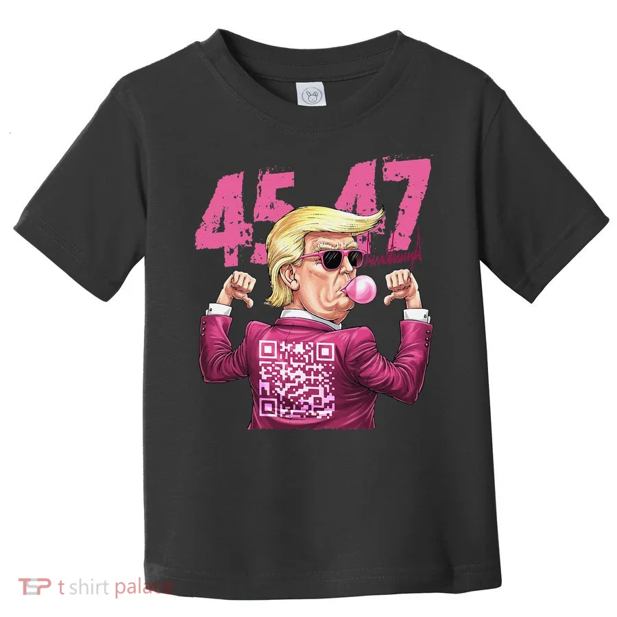 Funny Trump 45 47 Bubble Pin.K Qr Dancing Code Toddler T-Shirt