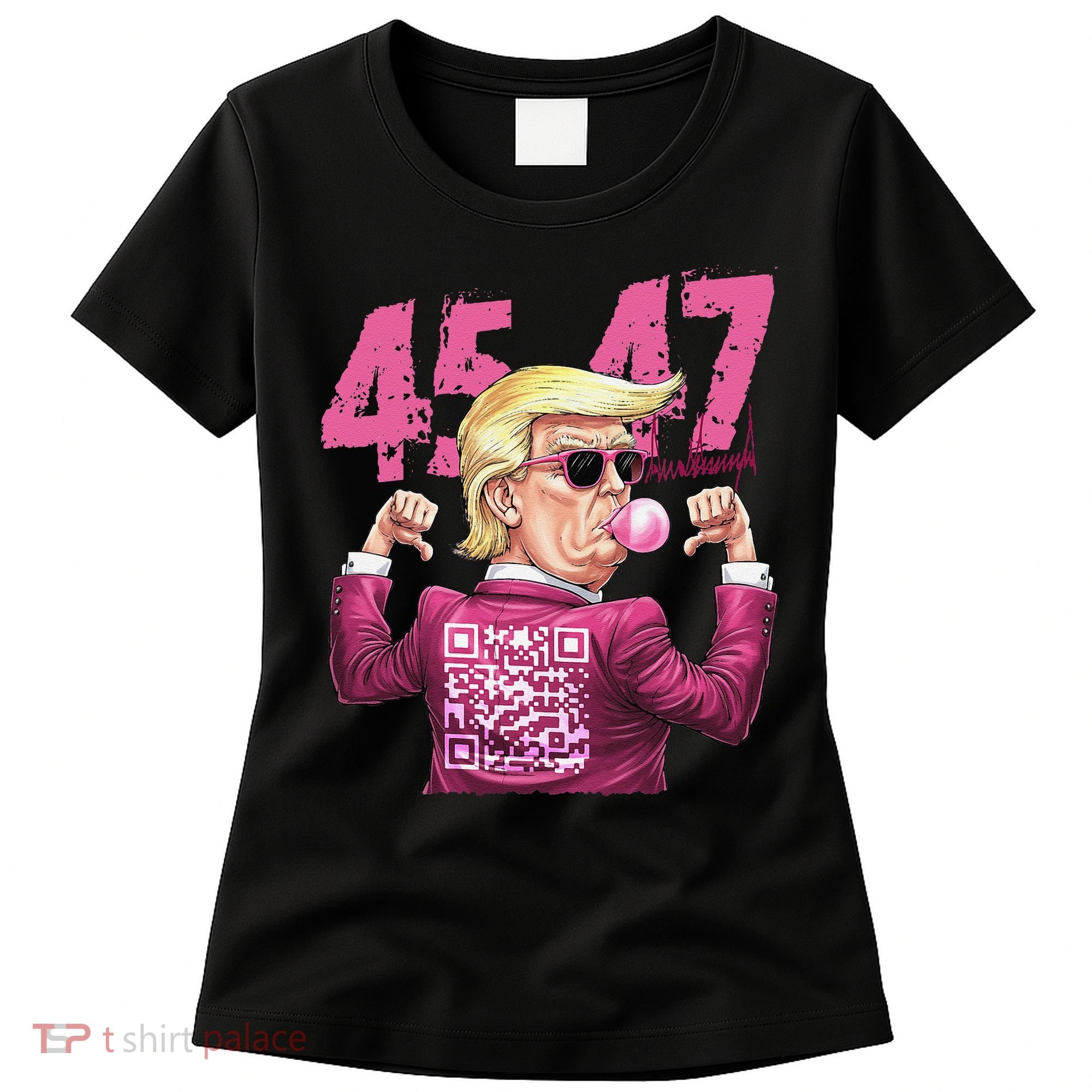 Funny Trump 45 47 Bubble Pin.K Qr Dancing Code Women's T-Shirt