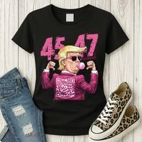 Funny Trump 45 47 Bubble Pin.K Qr Dancing Code Women's T-Shirt thumb 3