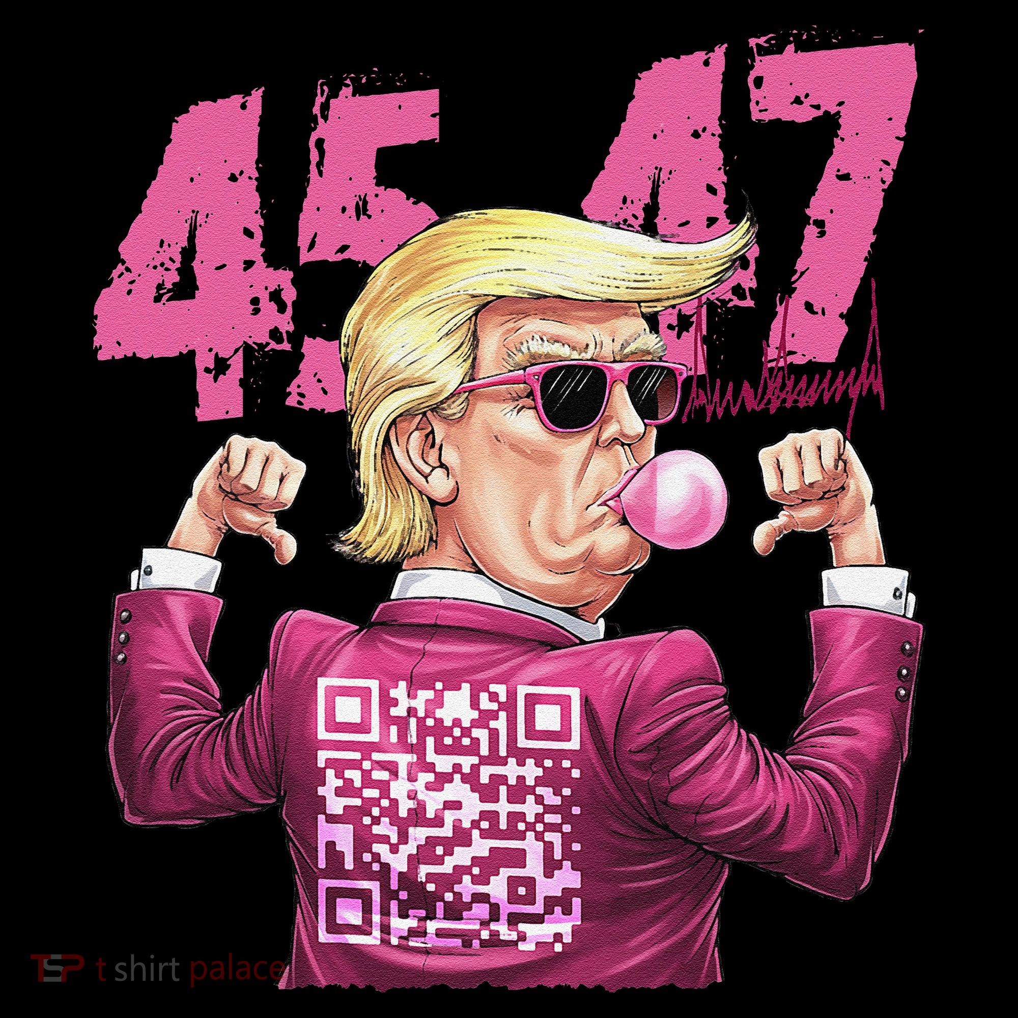 Funny Trump 45 47 Bubble Pin.K Qr Dancing Code Women's T-Shirt