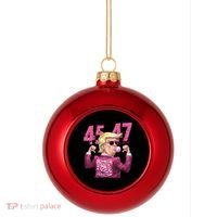 Funny Trump 45 47 Bubble Pin.K Qr Dancing Code Plastic Christmas Ball Ornament thumb 0
