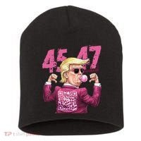 Funny Trump 45 47 Bubble Pin.K Qr Dancing Code Short Acrylic Beanie thumb 0