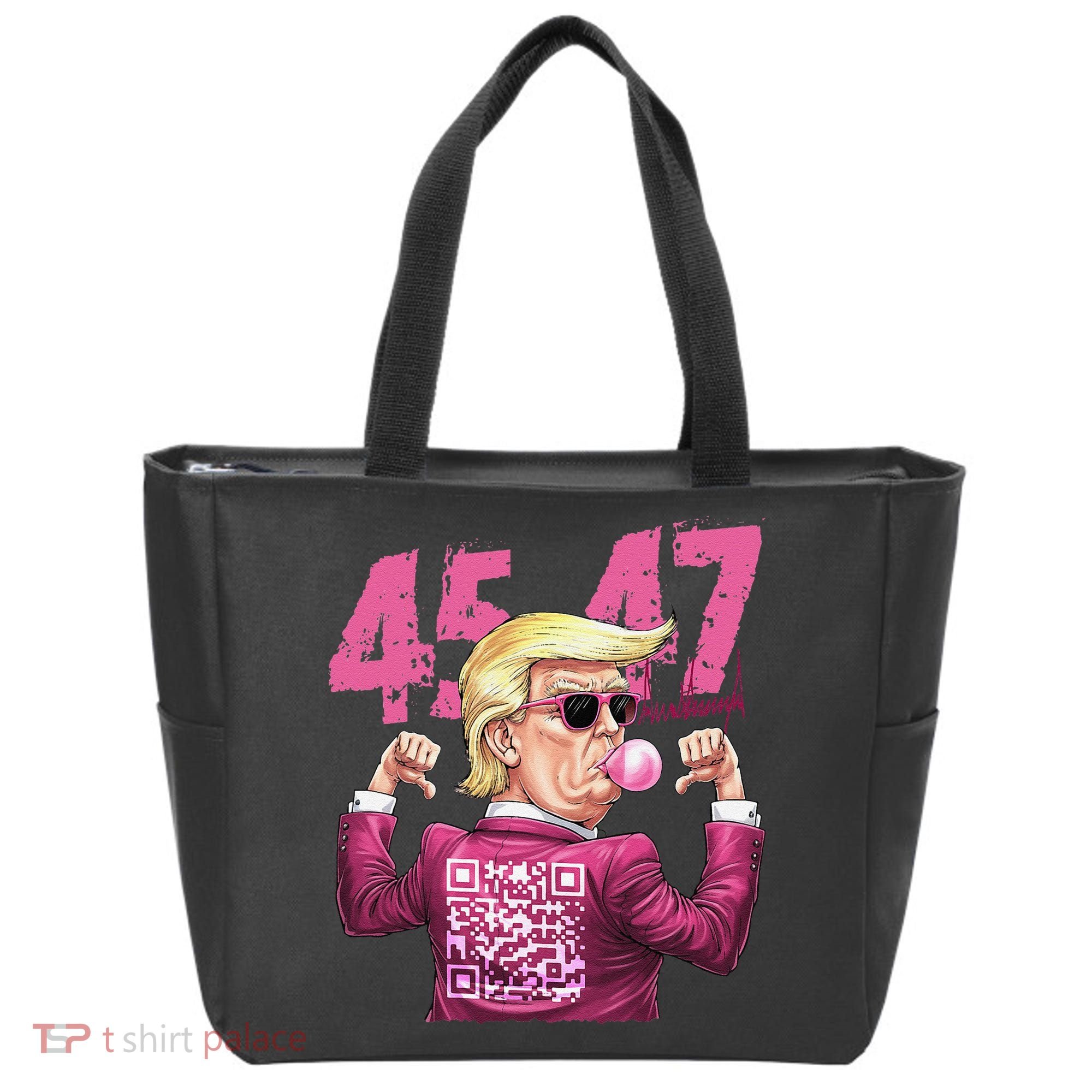 Funny Trump 45 47 Bubble Pin.K Qr Dancing Code Tote Bag