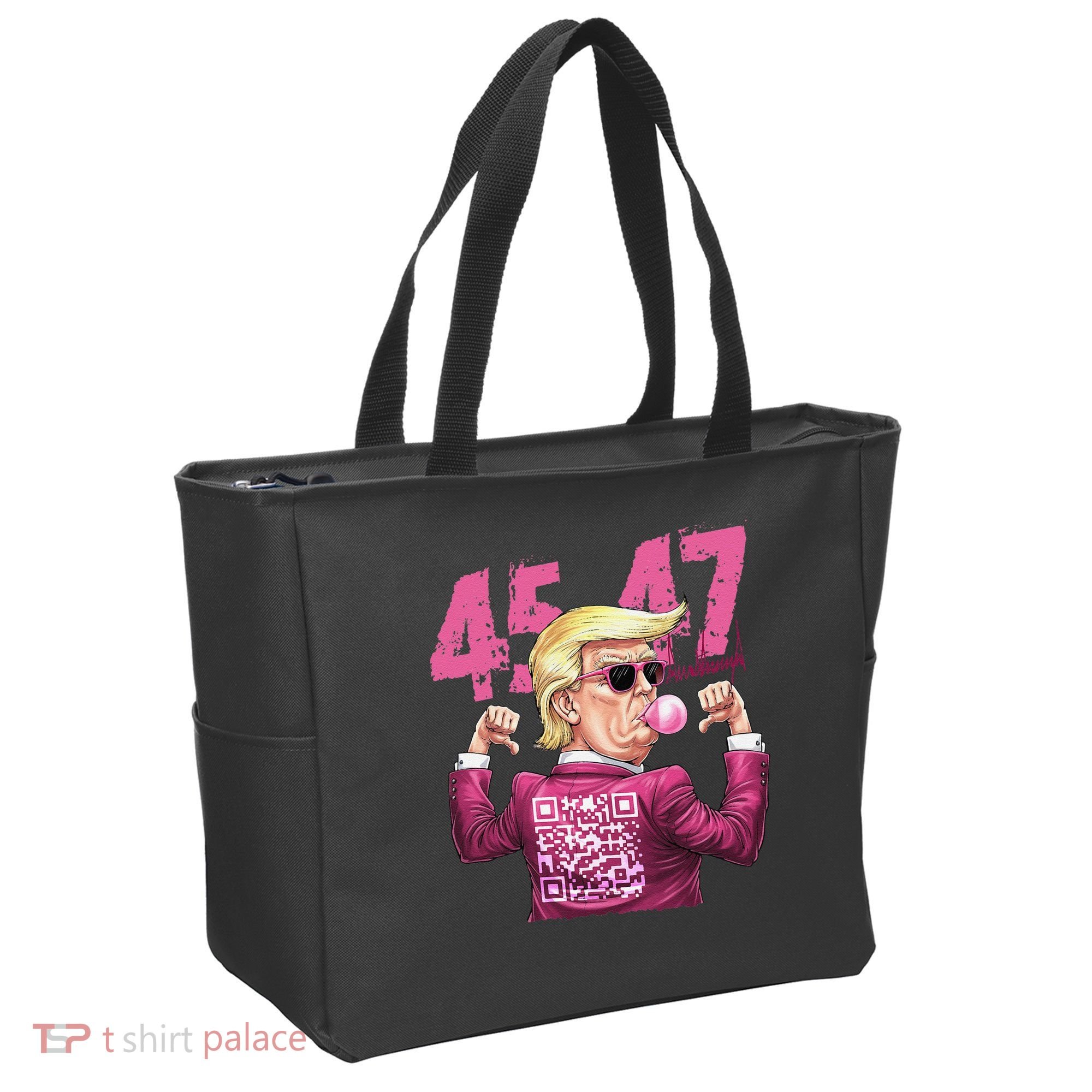 Funny Trump 45 47 Bubble Pin.K Qr Dancing Code Tote Bag