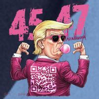 Funny Trump 45 47 Bubble Pin.K Qr Dancing Code Raglan Baseball Sleeve Shirt thumb 2