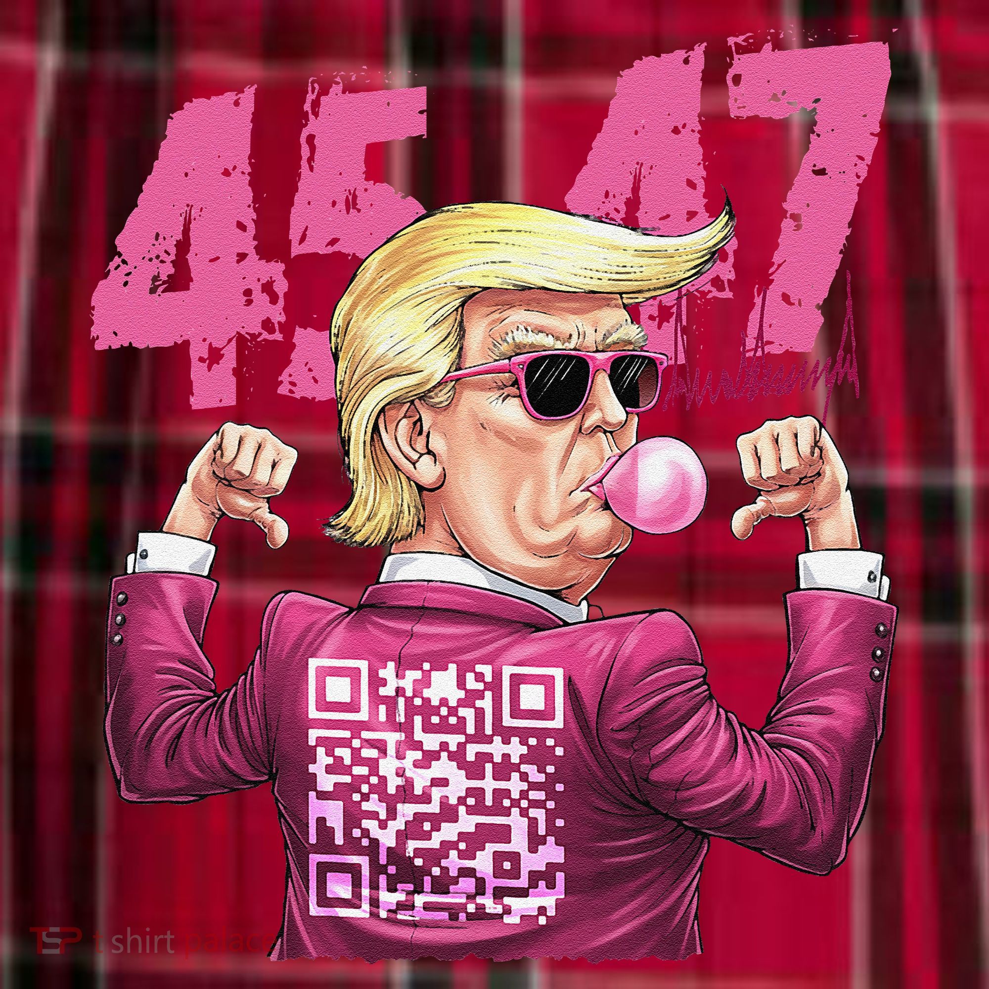 Funny Trump 45 47 Bubble Pin.K Qr Dancing Code Men's Flannel Plaid Pajama Pants