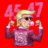Funny Trump 45 47 Bubble Pin.K Qr Dancing Code Santa Hat thumb 1