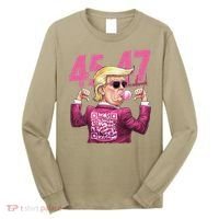 Funny Trump 45 47 Bubble Pin.K Qr Dancing Code Long Sleeve Shirt thumb 0