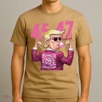 Funny Trump 45 47 Bubble Pin.K Qr Dancing Code T-Shirt thumb 3