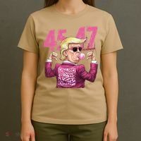 Funny Trump 45 47 Bubble Pin.K Qr Dancing Code T-Shirt thumb 4